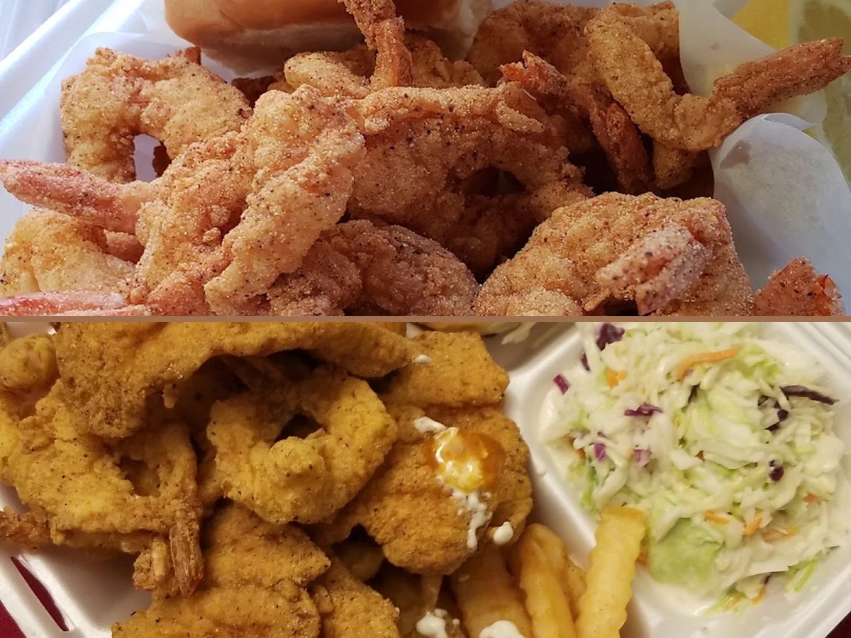 Comfort food served in a plain dining room.